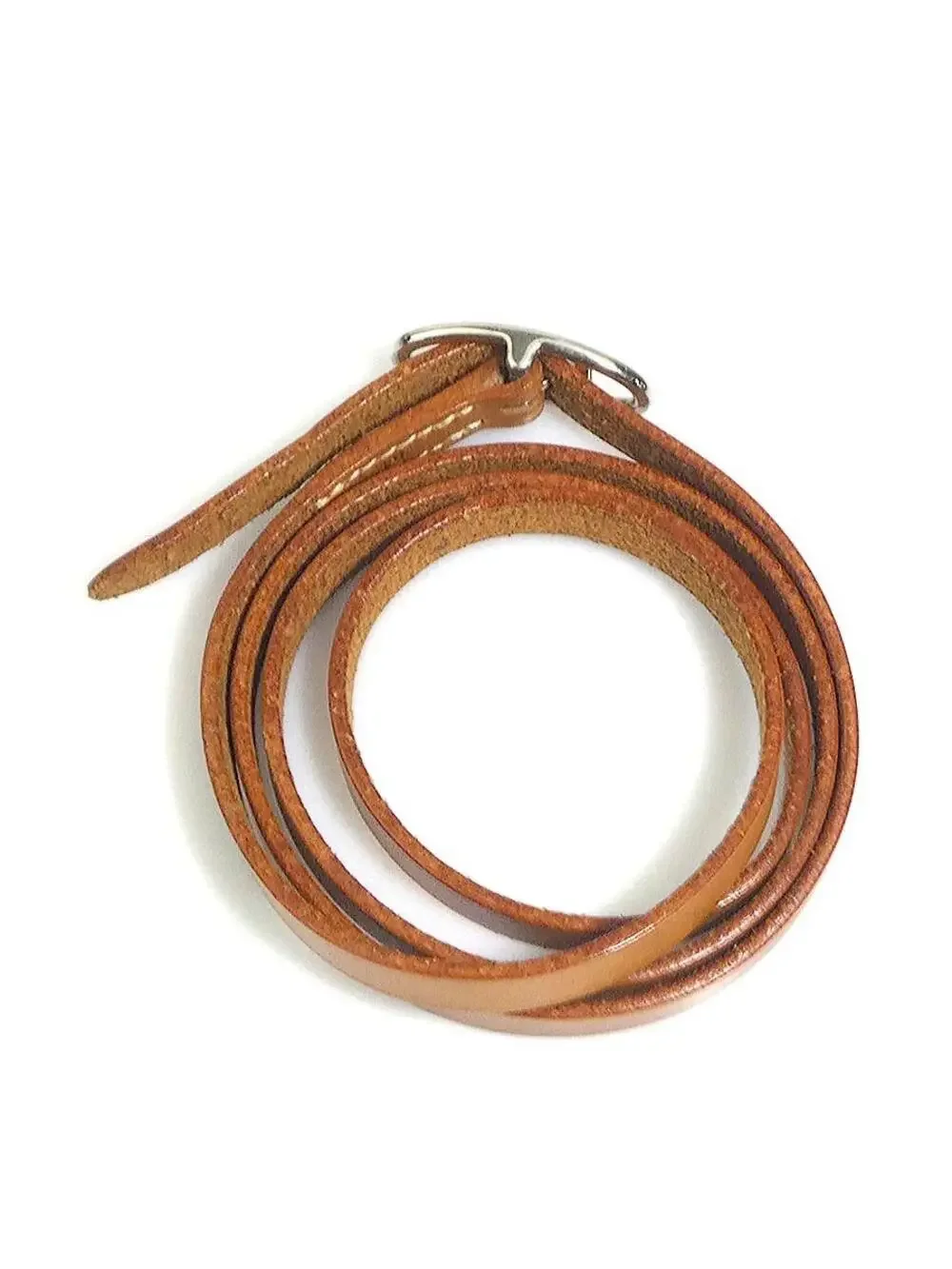 Auth Hermes Bracelet Brown/Silver #293896H10B